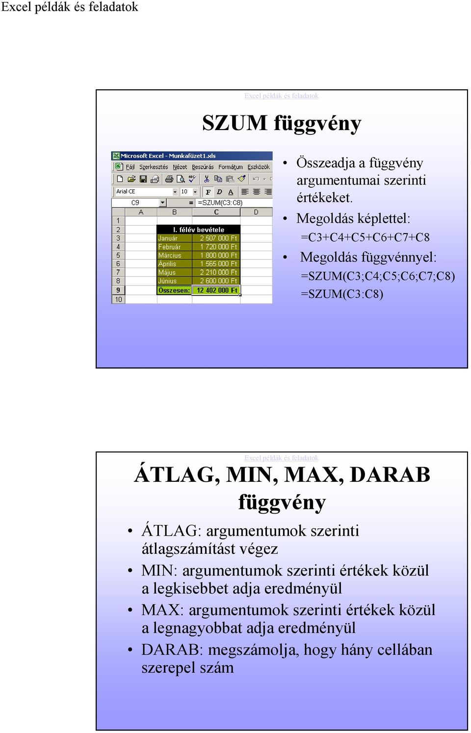 Excel Hivatkozások, függvények használata - PDF Free Download