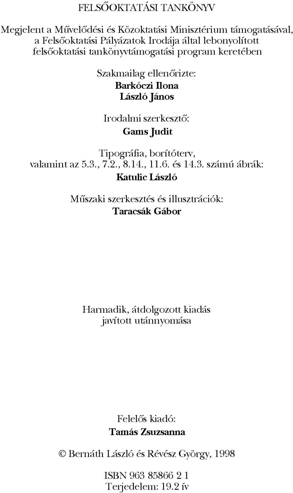 borítóterv, valamint az 5.3.