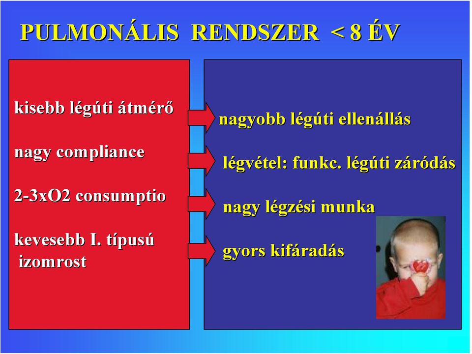 típusú izomrost nagyobb légúti ellenállás