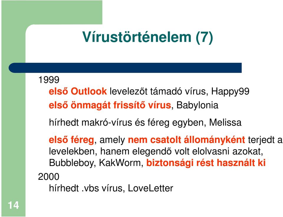 amely nem csatolt állományként terjedt a levelekben, hanem elegendő volt elolvasni