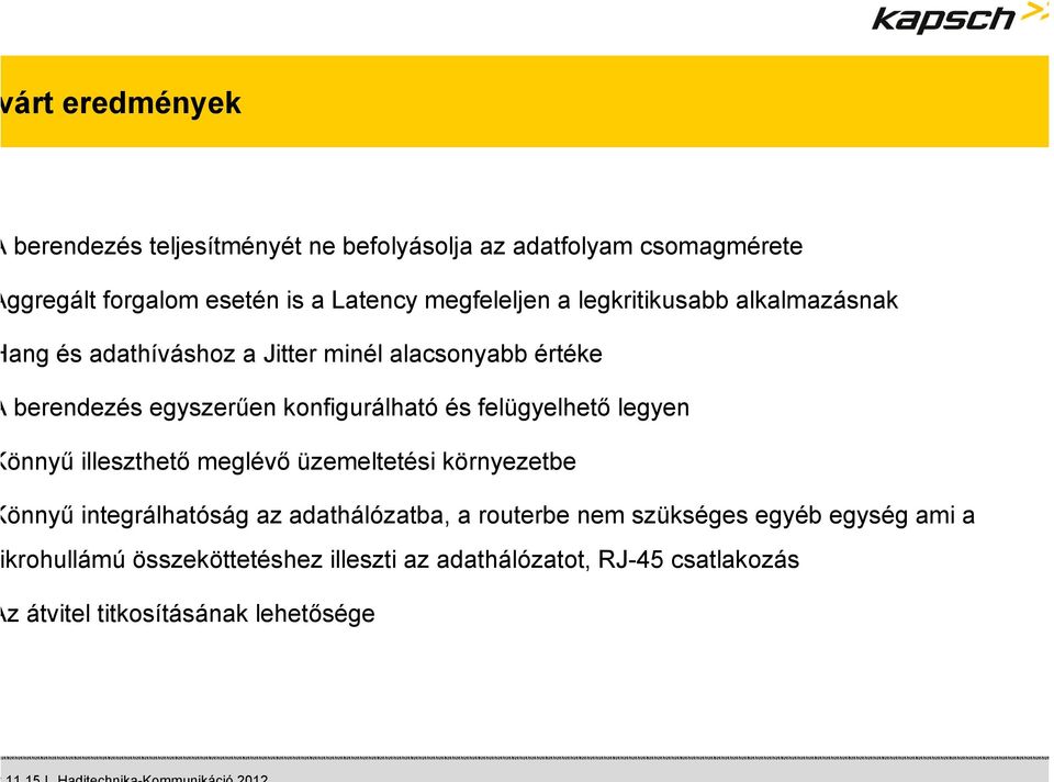 konfigurálható és felügyelhető legyen önnyű illeszthető meglévő üzemeltetési környezetbe önnyű integrálhatóság az adathálózatba, a