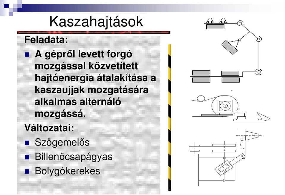 kaszaujjak mozgatására alkalmas alternáló