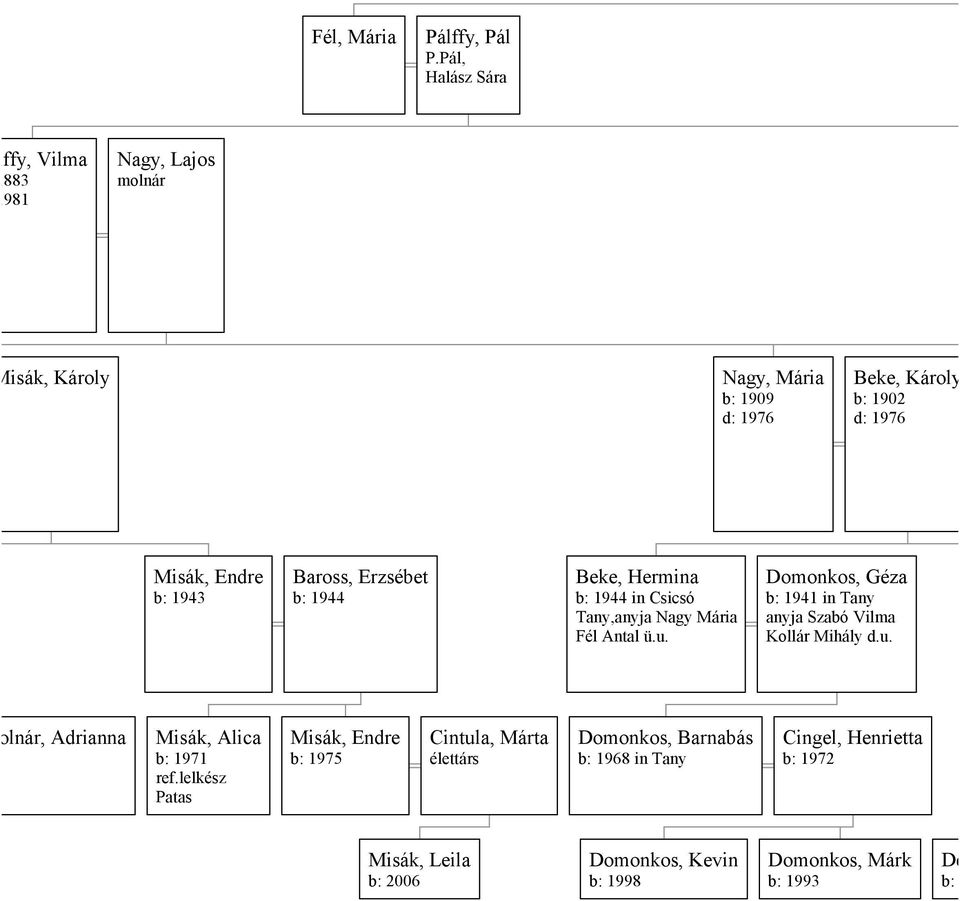 Endre b: 1943 Baross, Erzsébet b: 1944 Beke, Hermina b: 1944 in Csicsó Tany,anyja Nagy Mária Fél Antal ü.u.