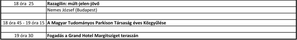 Tudományos Parkison Társaság éves Közgyűlése