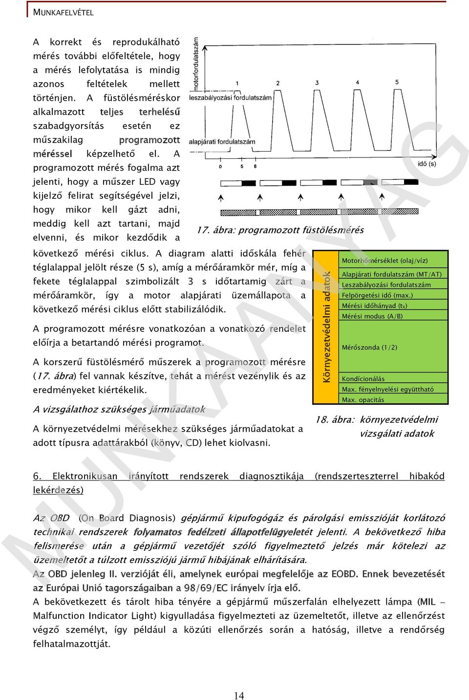 A programozott mérés fogalma azt jelenti, hogy a műszer LED vagy kijelző felirat segítségével jelzi, hogy mikor kell gázt adni, meddig kell azt tartani, majd elvenni, és mikor kezdődik a következő