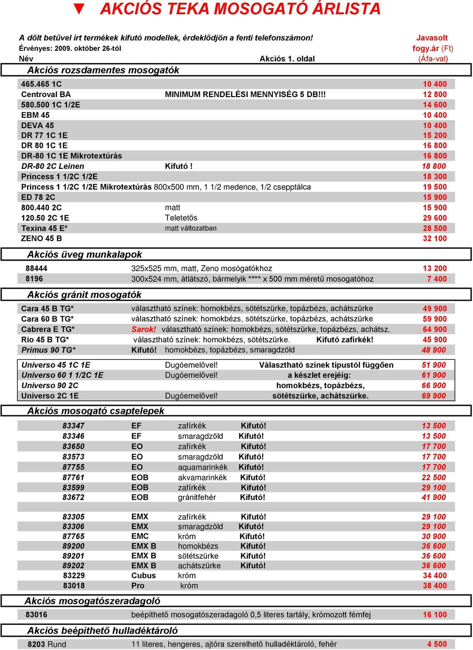 500 1C 1/2E 14 600 EBM 45 10 400 DEVA 45 10 400 DR 77 1C 1E 15 200 DR 80 1C 1E 16 800 DR-80 1C 1E Mikrotextúrás 16 800 DR-80 2C Leinen Kifutó!