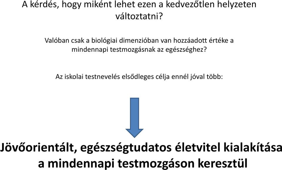 testmozgásnak az egészséghez?