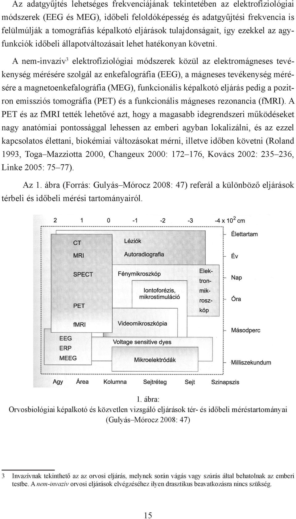 A nem-invazív 3 elektrofiziológiai módszerek közül az elektromágneses tevékenység mérésére szolgál az enkefalográfia (EEG), a mágneses tevékenység mérésére a magnetoenkefalográfia (MEG), funkcionális