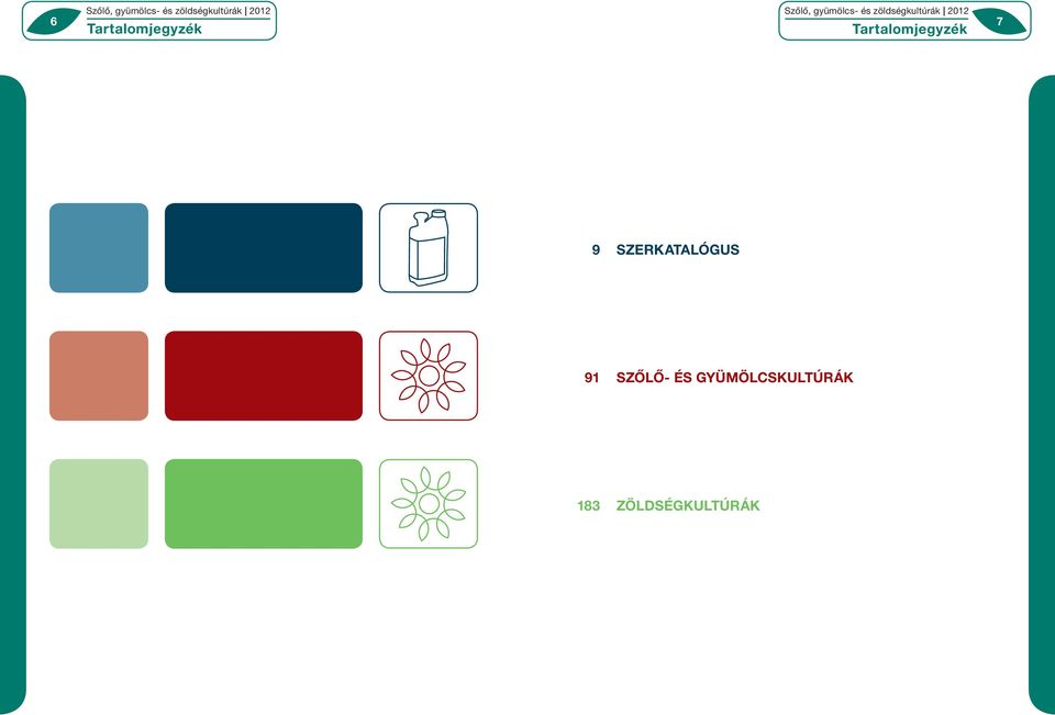 zöldségkultúrák 2012 Tartalomjegyzék 7 9