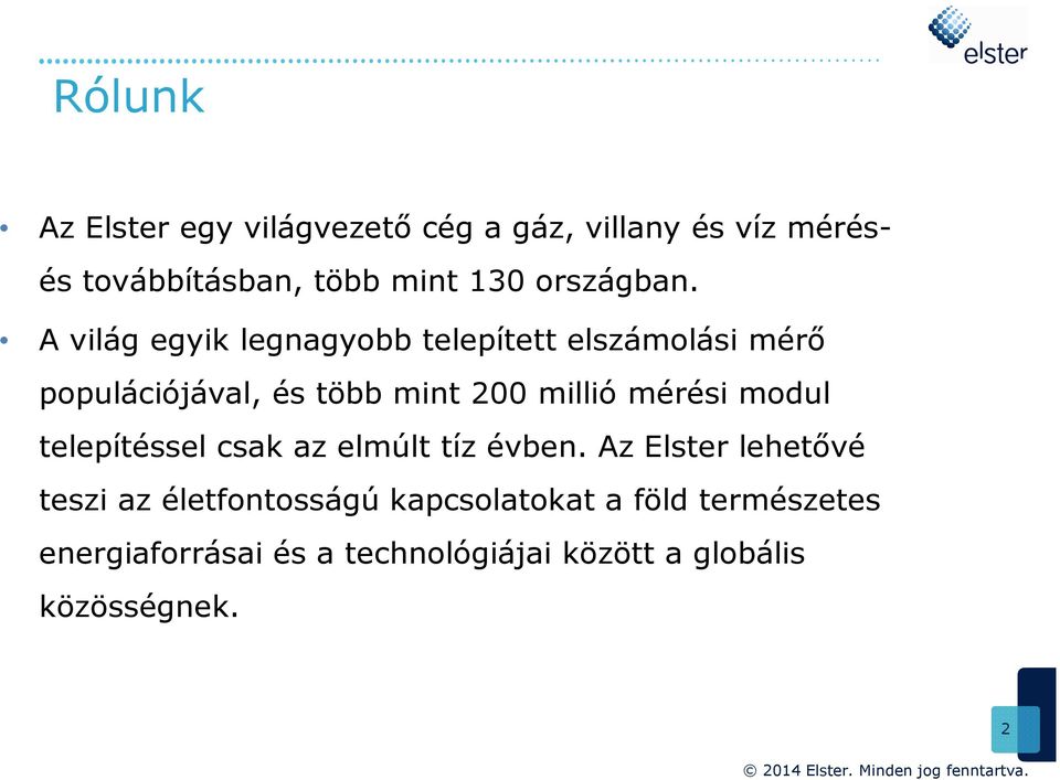 A világ egyik legnagyobb telepített elszámolási mérő populációjával, és több mint 200 millió mérési