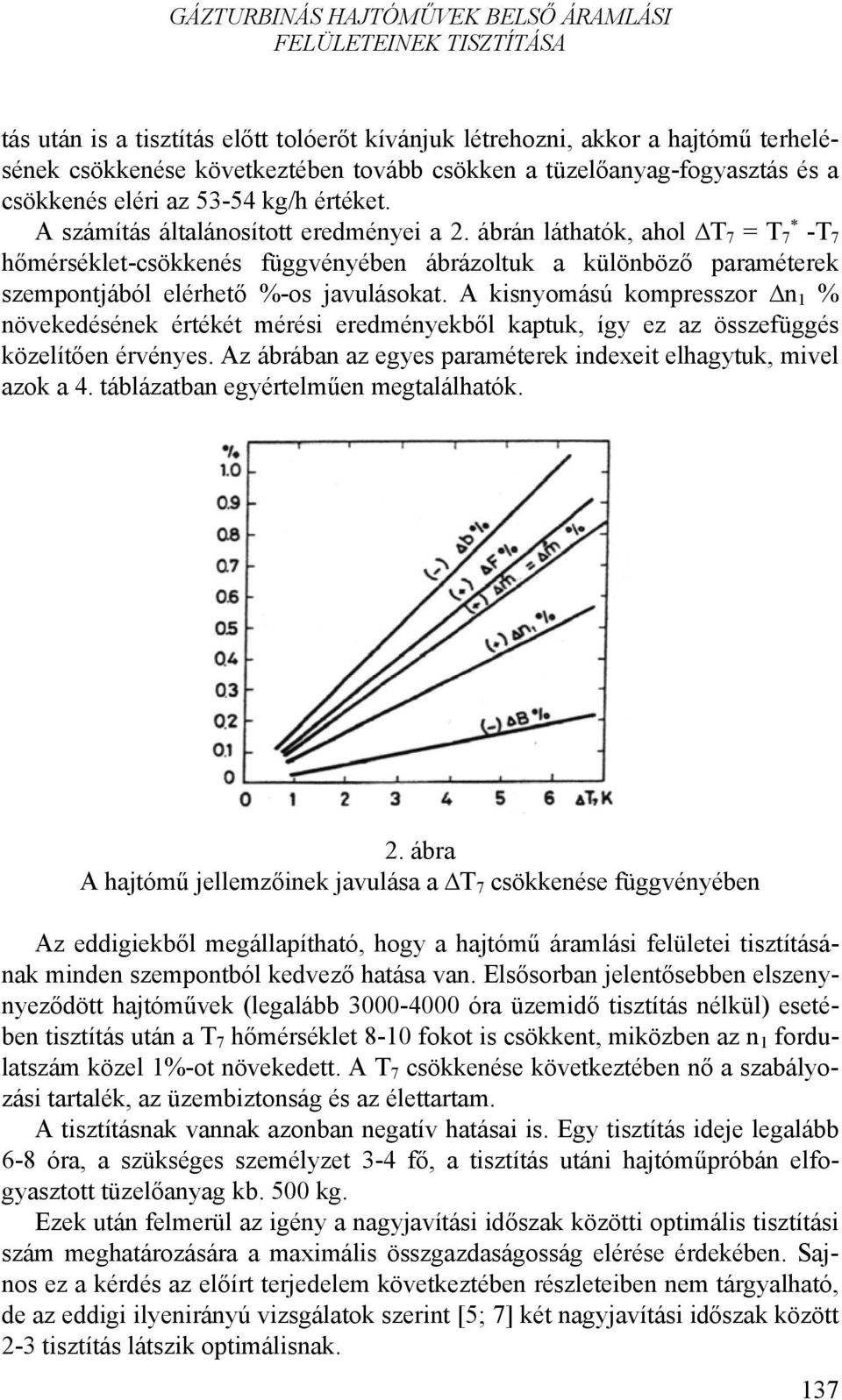 ábrán láthatók, ahol ΔT T -T hőmérséklet-csökkenés függvényében ábrázoltuk a különböző araméterek szemontjából elérhető %-os javulásokat.