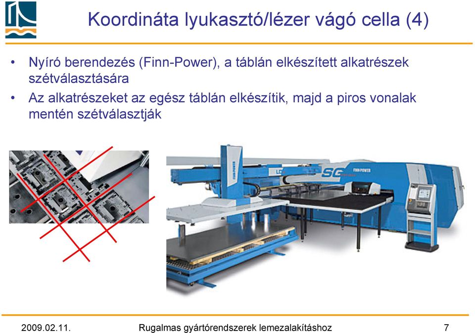 alkatrészeket az egész táblán elkészítik, majd a piros vonalak