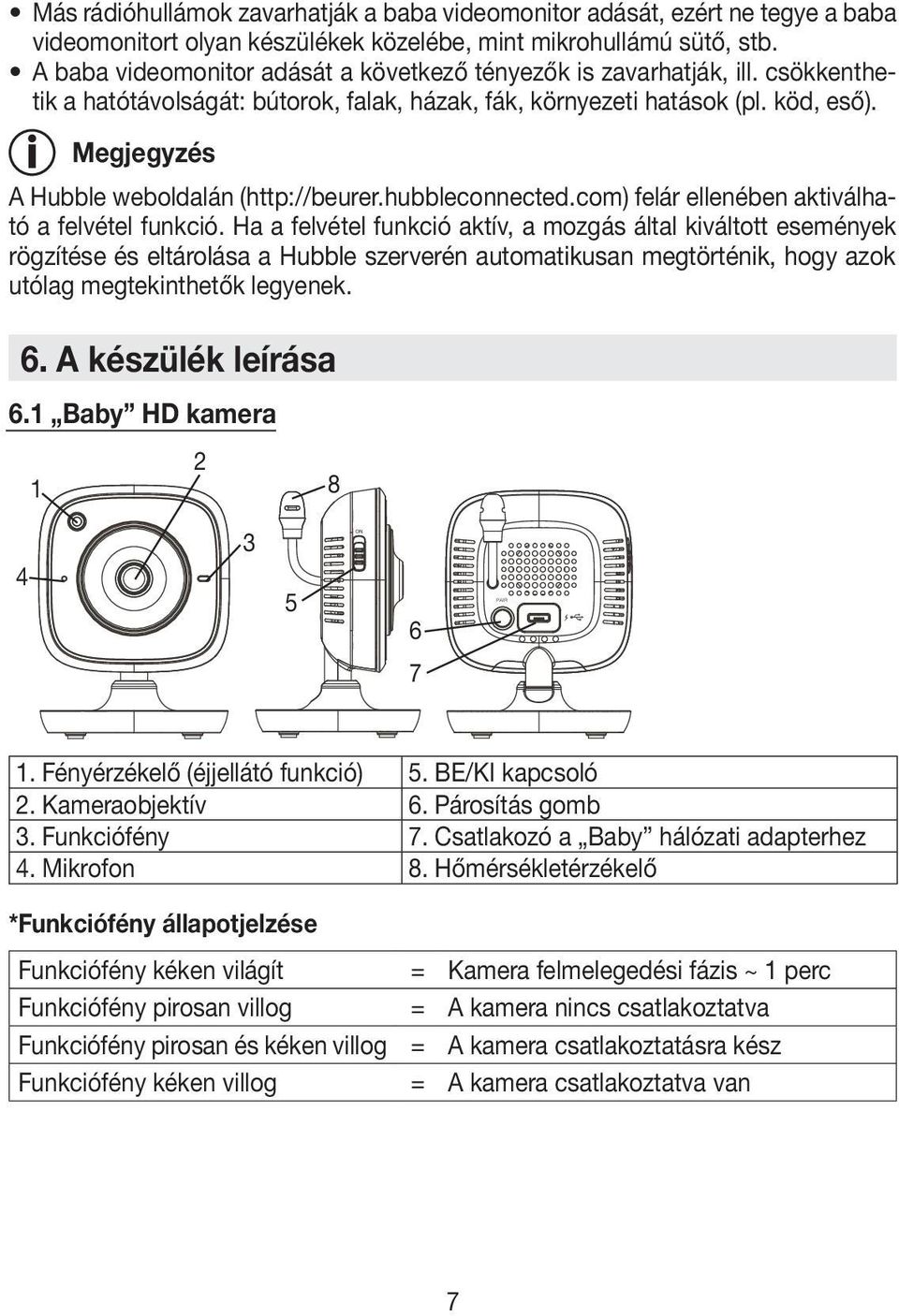 hubbleconnected.com) felár ellenében aktiválható a felvétel funkció.