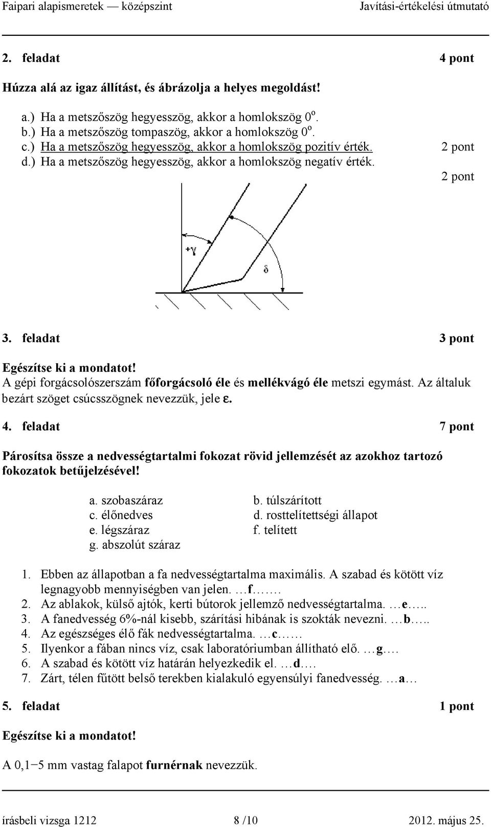 A gépi forgácsolószerszá főforgácsoló éle és ellékvágó éle etszi egyást. Az általuk ezárt szöget csúcsszögnek nevezzük, jele ε. 4.