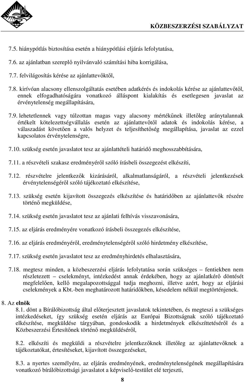 megállapítására, 7.9.