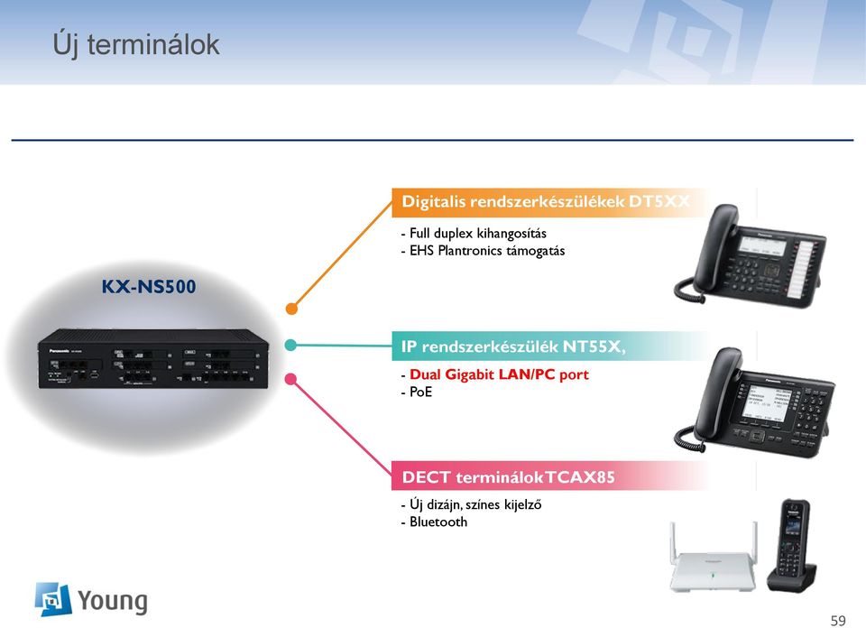 rendszerkészülék NT55X, - Dual Gigabit LAN/PC port - PoE