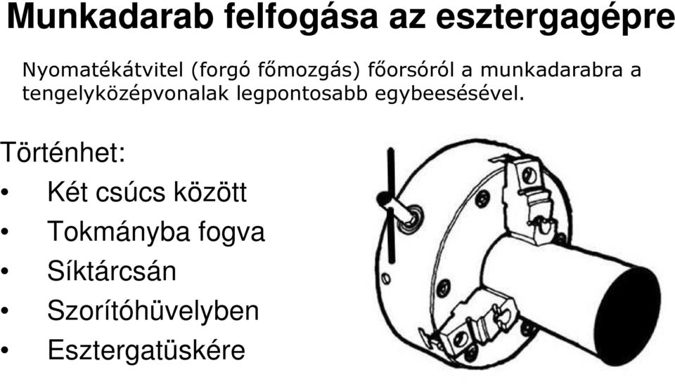 tengelyközépvonalak legpontosabb egybeesésével.