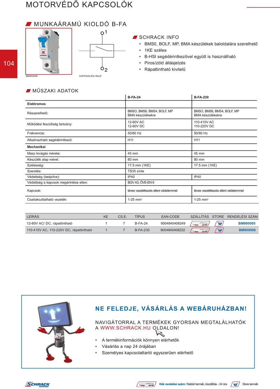 110-220V DC Frekvencia: 50/60 Hz 50/60 Hz Alkalmazható segédérintkező: H11 H11 Mechanikai Masz kivágás mérete: 45 mm 45 mm Készülék alap méret: 80 mm 80 mm Szélesség: 17.5 mm (1KE) 17.