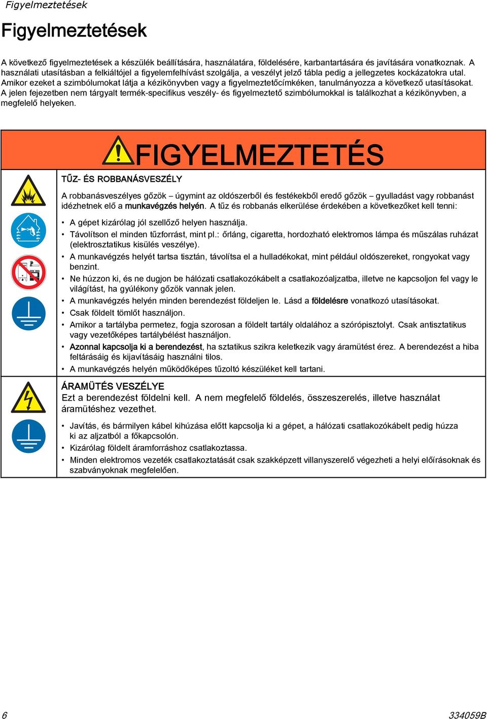 Amikor ezeket a szimbólumokat látja a kézikönyvben vagy a figyelmeztetőcímkéken, tanulmányozza a következő utasításokat.