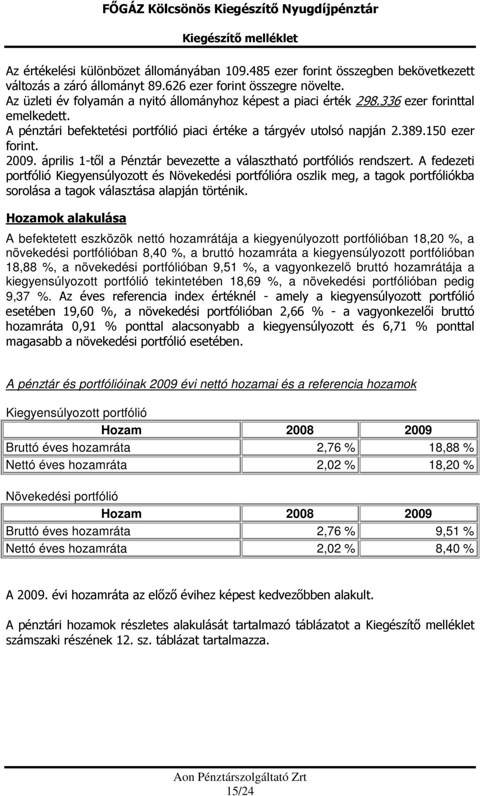 április 1-től a Pénztár bevezette a választható portfóliós rendszert.