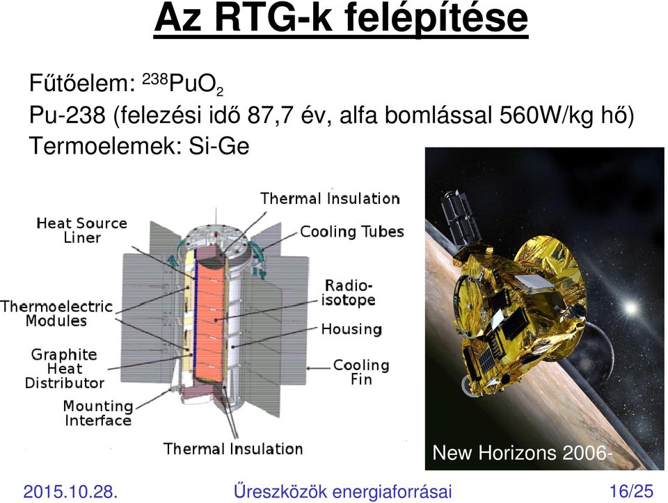 560W/kg hı) Termoelemek: Si-Ge New Horizons