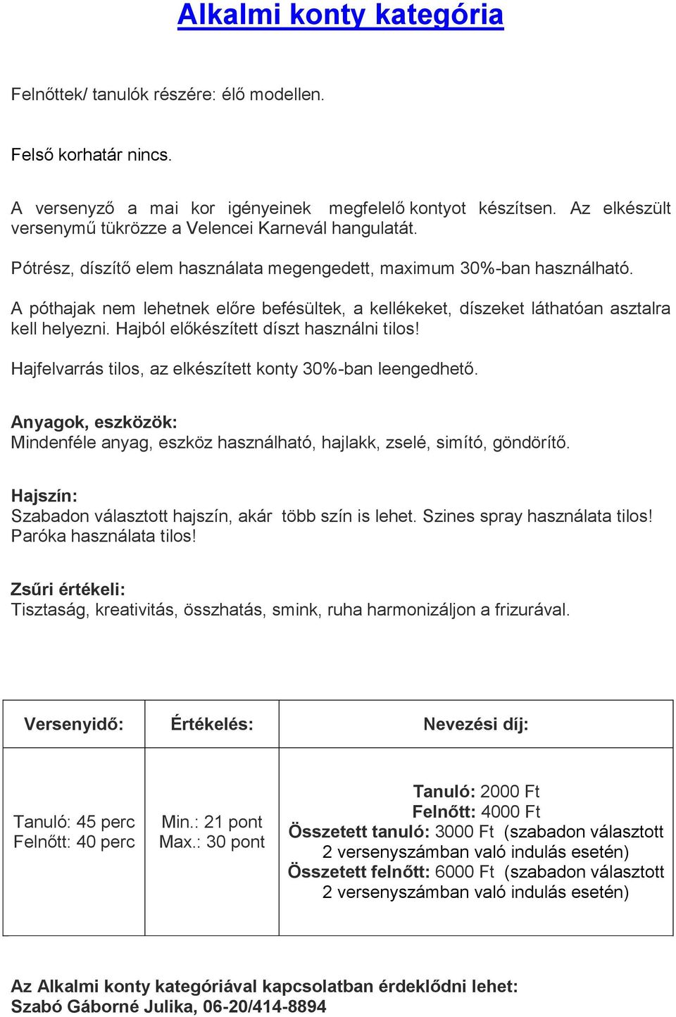 FODRÁSZ VERSENY. Versenyszabályzat - PDF Ingyenes letöltés