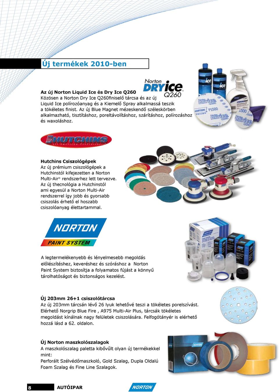 Hutchins Csiszológépek Az új prémium csiszológépek a Hutchinstól kifejezetten a Norton Multi-Air rendszerhez lett tervezve.
