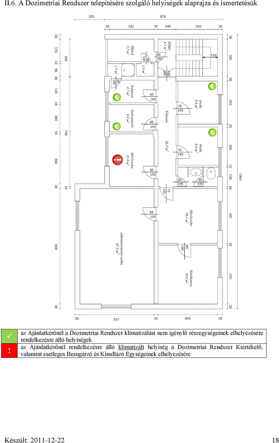 rendelkezésre álló helyiségek az Ajánlatkérőnél rendelkezésre álló klimatizált helyiség a