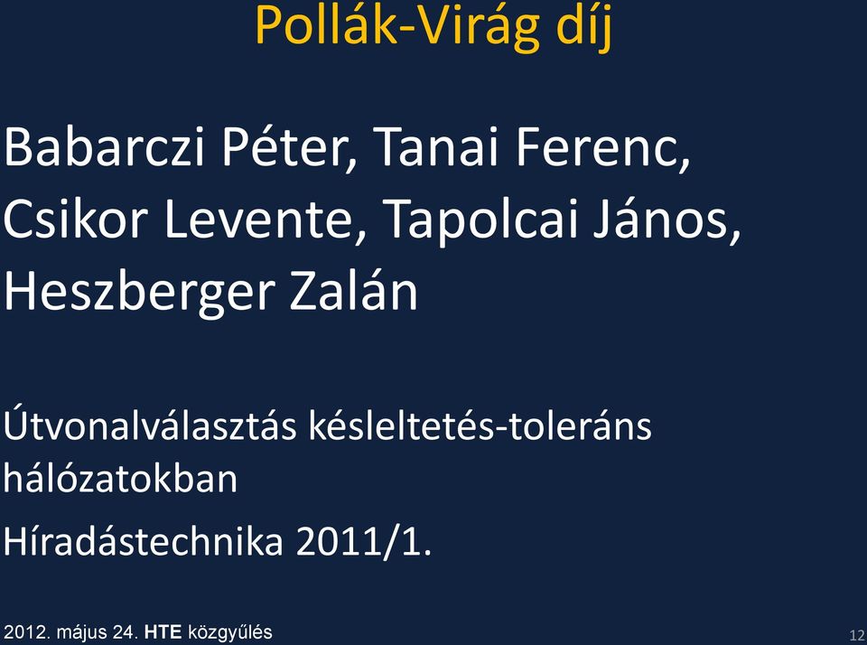 Heszberger Zalán Útvonalválasztás