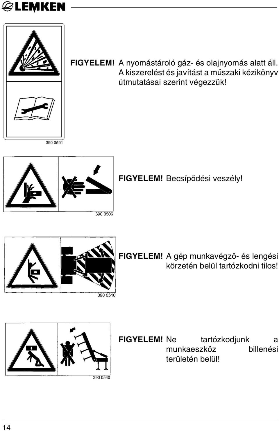 FIGYELEM! Becsípődési veszély! FIGYELEM!