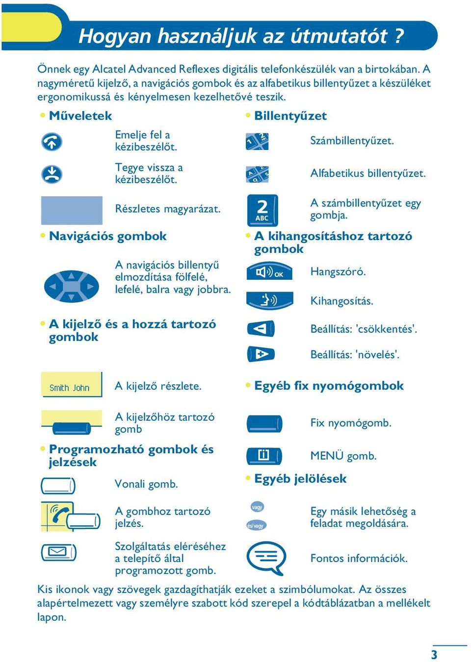 kézibeszélõt. Tegye vissza a kézibeszélõt. Alfabetikus billentyûzet. Navigációs gombok Részletes magyarázat. A navigációs billentyû elmozdítása fölfelé, lefelé, balra jobbra.