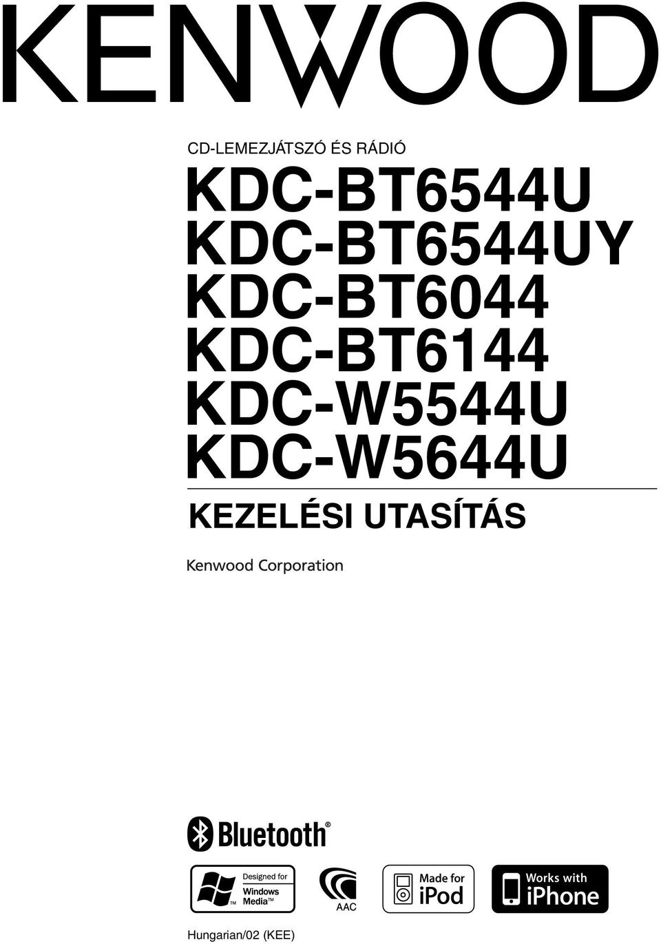 KDC-BT6044 KDC-BT6144 KDC-W5544U