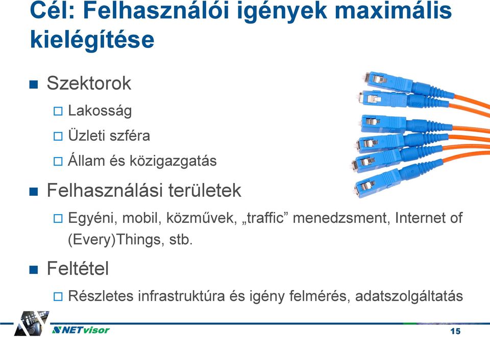 Felhasználási területek " Egyéni, mobil, közművek, traffic menedzsment,