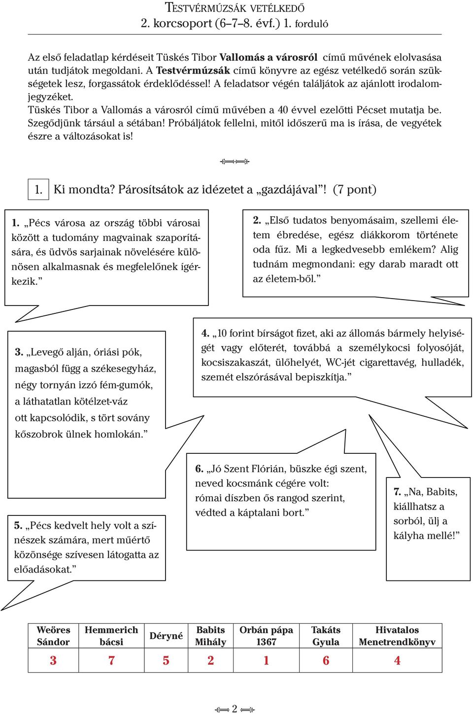 Tüskés Tibor a Vallomás a városról című művében a 40 évvel ezelőtti Pécset mutatja be. Szegődjünk társául a sétában!