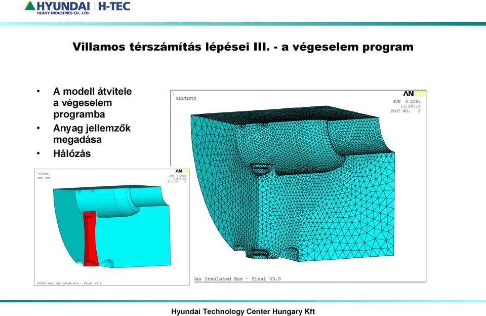 jellemzők megadása Hálózás 1 ELEMENTS JUN 8 25 13:9:18 PLOT NO.