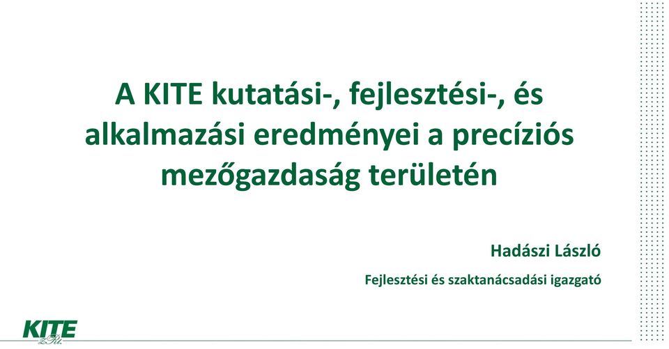 mezőgazdaság területén Hadászi