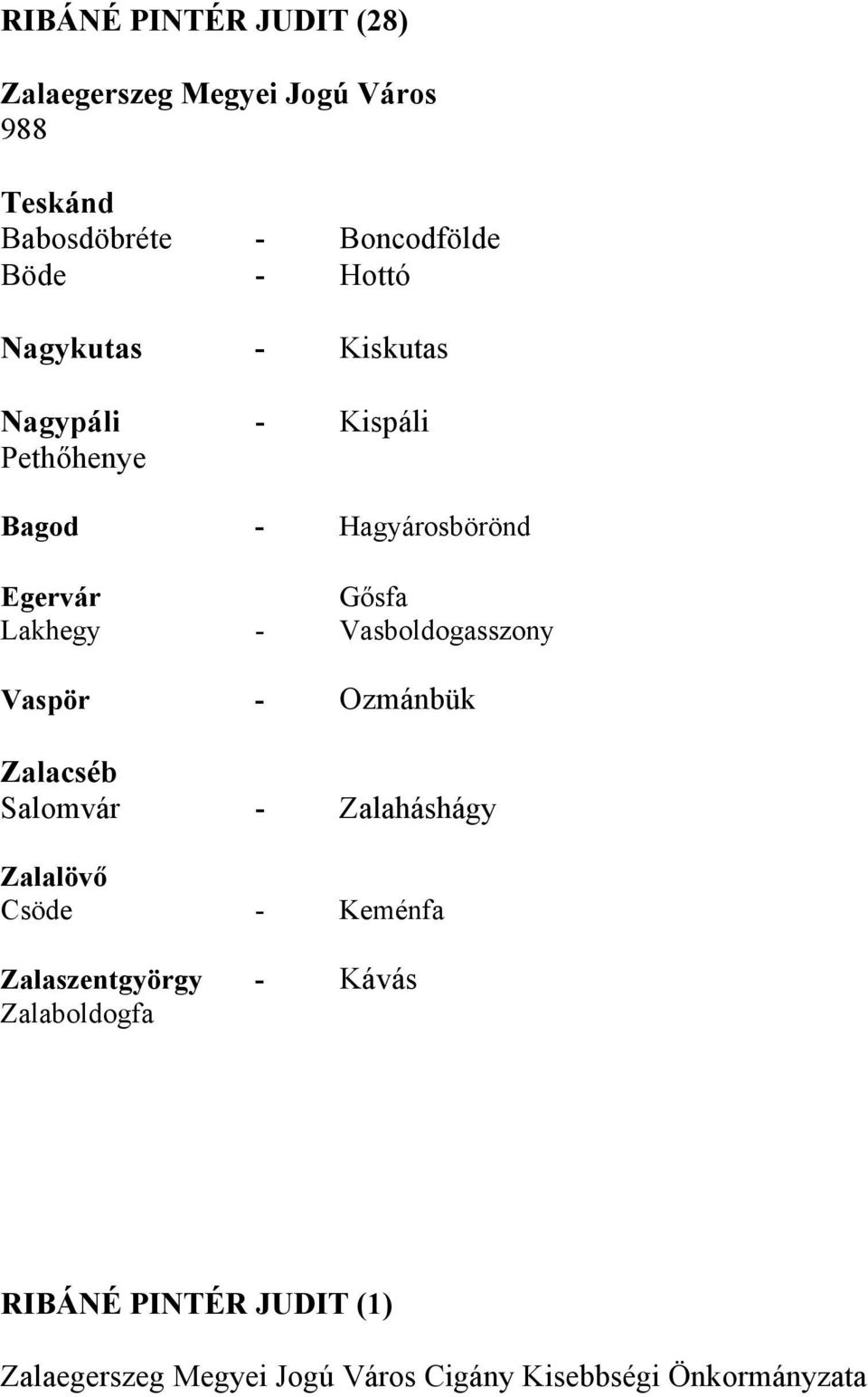 Vasboldogasszony Vaspör - Ozmánbük Zalacséb Salomvár - Zalaháshágy Zalalövő Csöde - Keménfa
