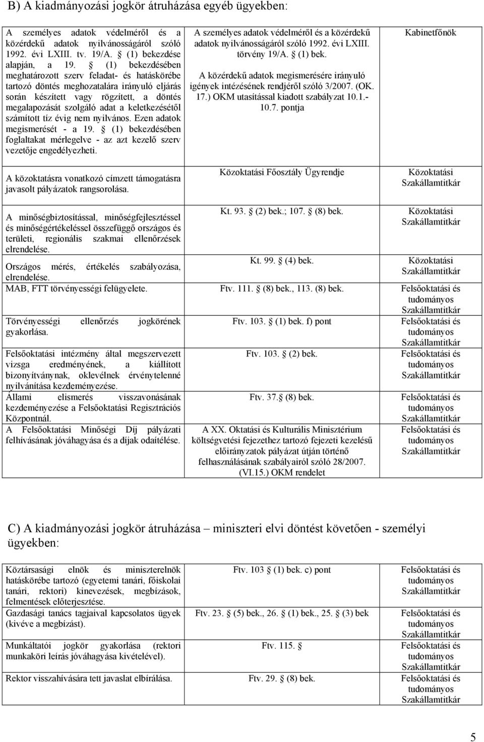 számított tíz évig nem nyilvános. Ezen adatok megismerését - a 19. (1) bekezdésében foglaltakat mérlegelve - az azt kezelő szerv vezetője engedélyezheti.