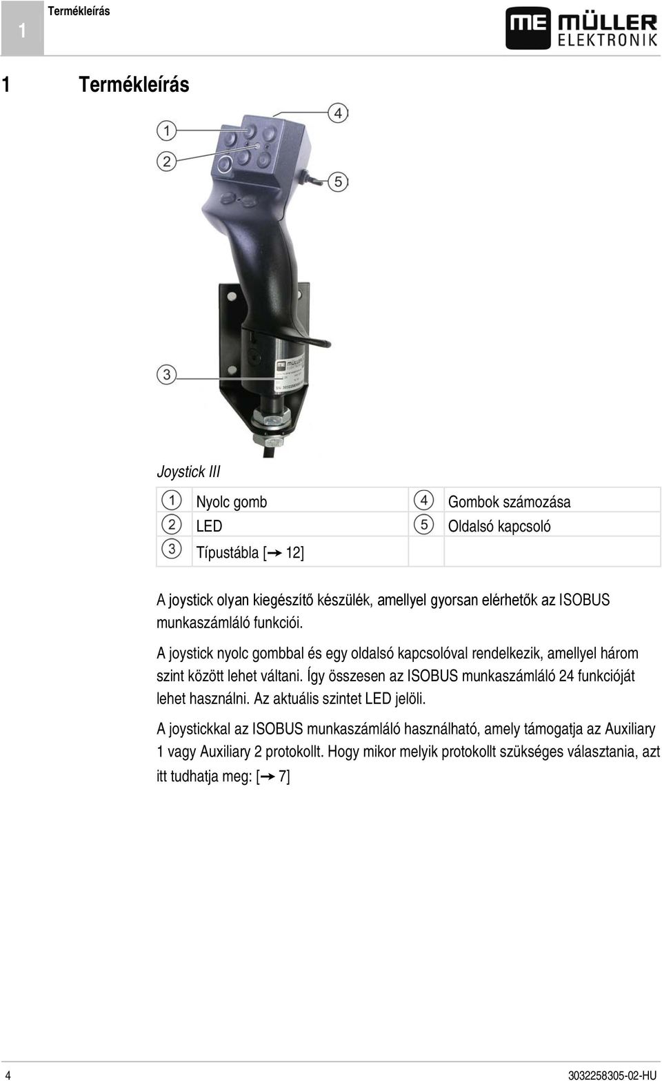 A joystick nyolc gombbal és egy oldalsó kapcsolóval rendelkezik, amellyel három szint között lehet váltani.