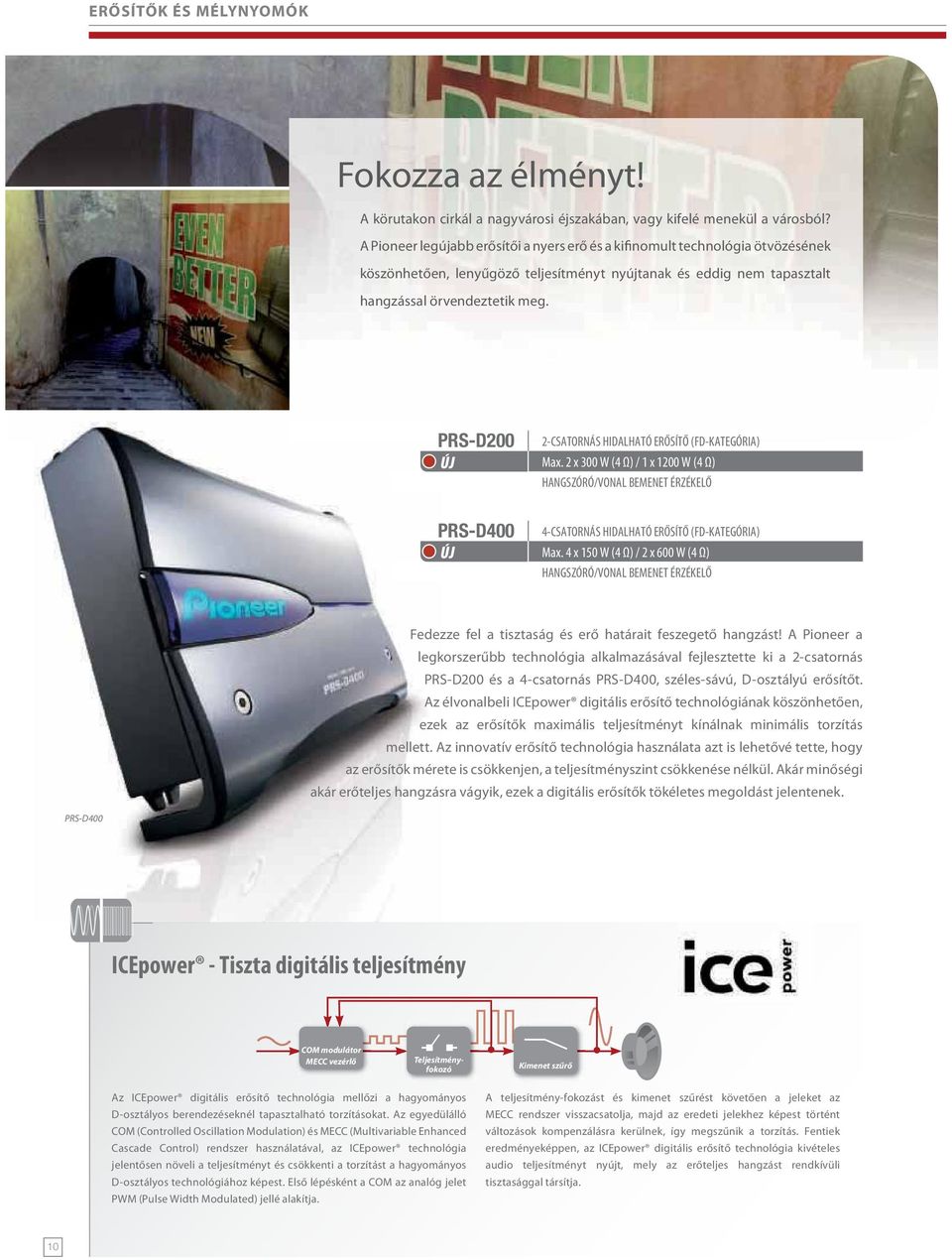PRS-D00 -CSATORNÁS HIDALHATÓ ERŐSÍTŐ (FD-KATEGÓRIA) Max. x 300 W (4 Ω) / 1 x 100 W (4 Ω) HANGSZÓRÓ/VONAL BEMENET ÉRZÉKELŐ PRS-D400 4-CSATORNÁS HIDALHATÓ ERŐSÍTŐ (FD-KATEGÓRIA) Max.