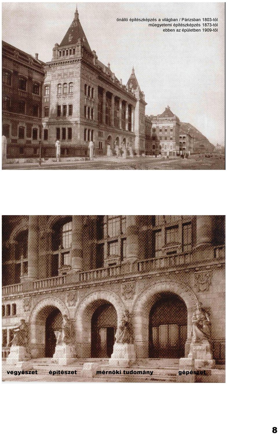 építészképzés 1873-tól ebben az