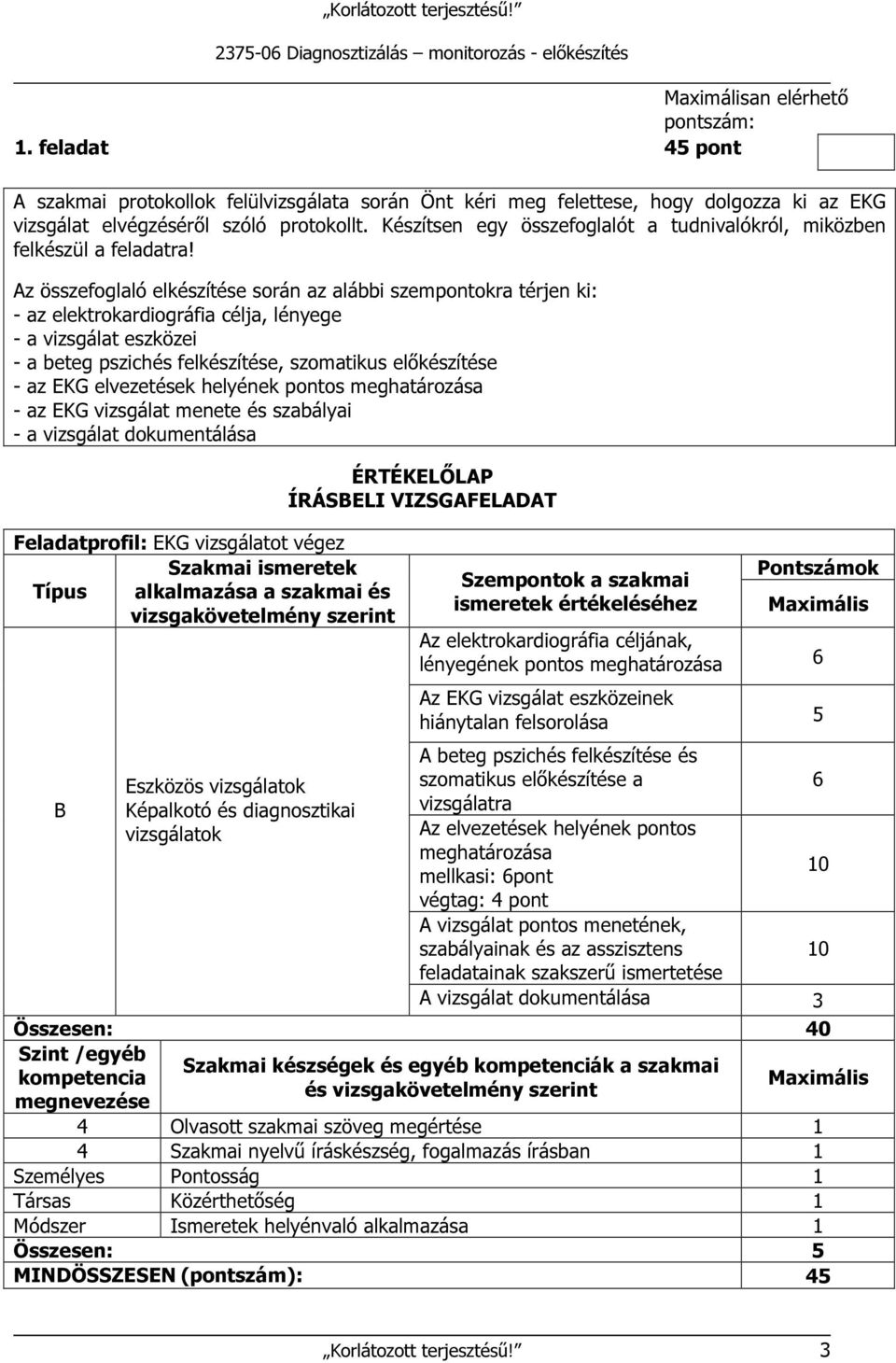 Az összefoglaló elkészítése során az alábbi szempontokra térjen ki: - az elektrokardiográfia célja, lényege - a vizsgálat eszközei - a beteg pszichés felkészítése, szomatikus előkészítése - az EKG