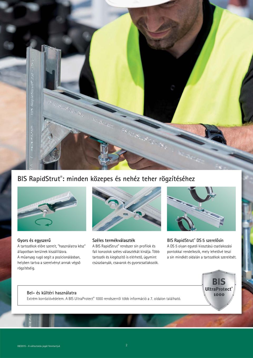 Széles termékválaszték A BIS RapidStrut rendszer sín profilok és fali konzolok széles választékát kínálja.