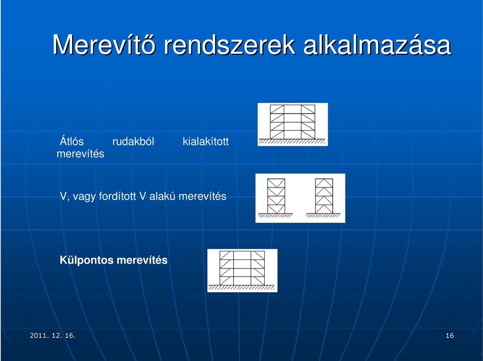 merevítés V, vagy fordított V alakú