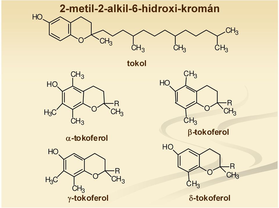 CH 3 H O CH 3 α-tokoferol HO CH 3 β-tokoferol H 3 C