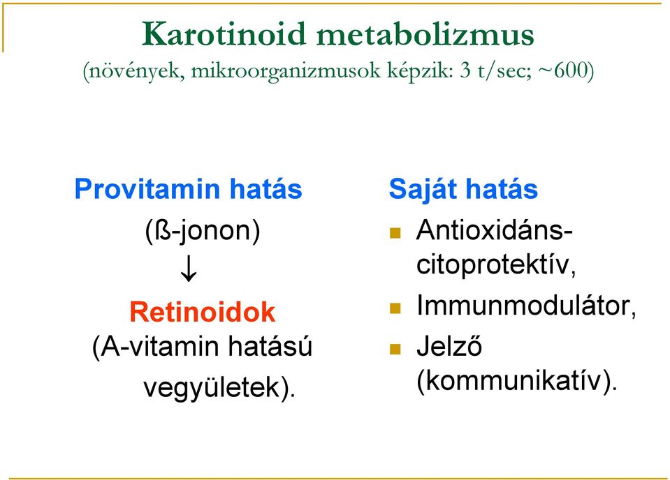 Retinoidok (A-vitamin hatású vegyületek).