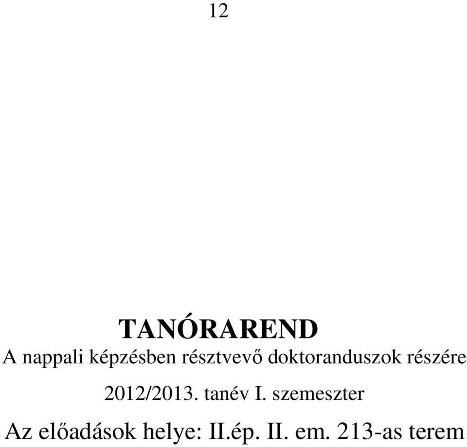 2012/2013. tanév I.