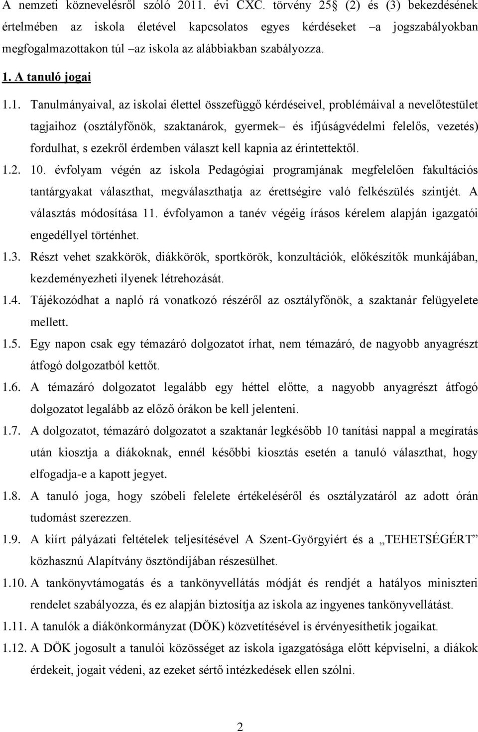 A tanuló jogai 1.