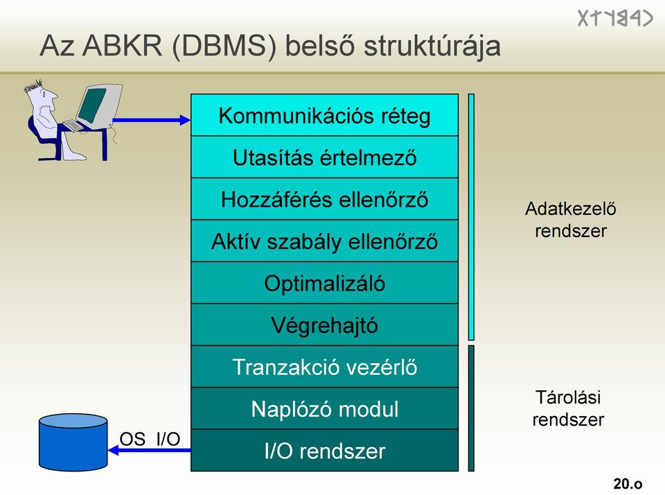 ellenőrző Adatkezelő rendszer OS I/O Optimalizáló