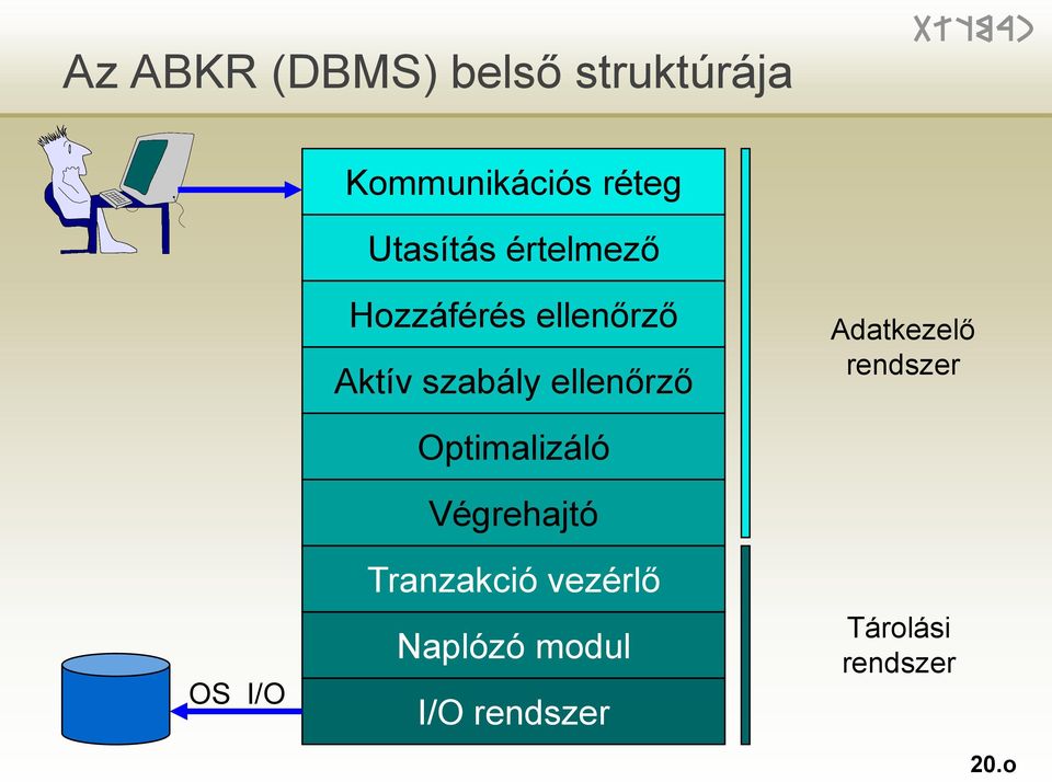 ellenőrző Adatkezelő rendszer OS I/O Optimalizáló